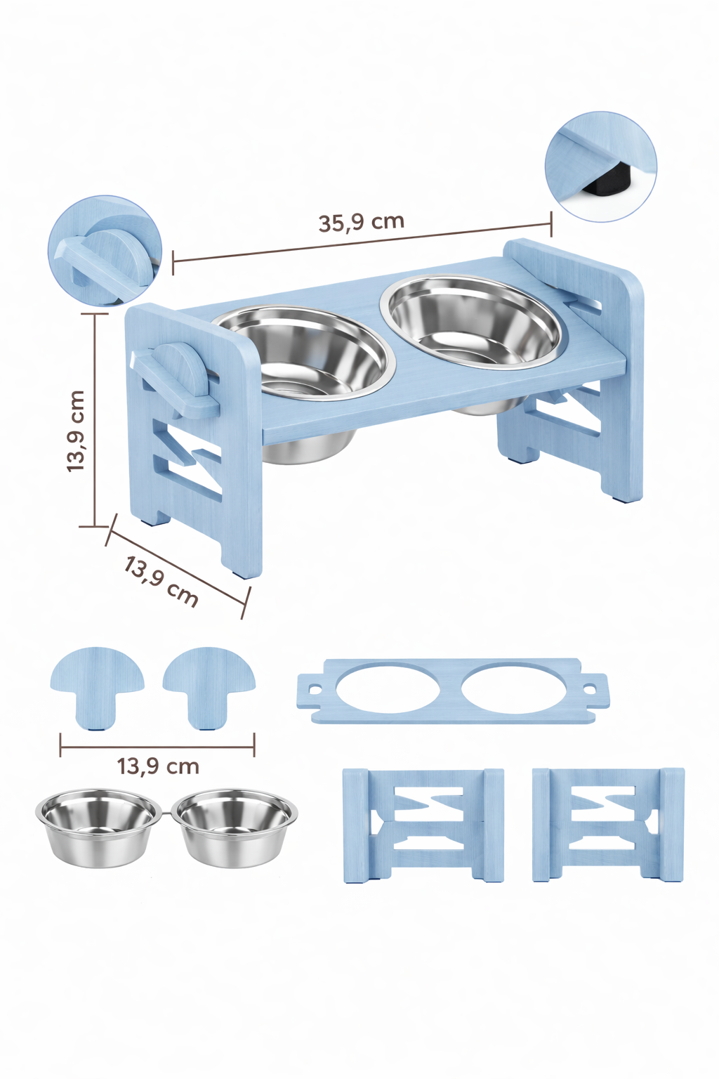 Gamelle réglable anti-éclaboussures